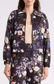 Nicole Miller Adley Floral Stretch Cotton Poplin Jacket