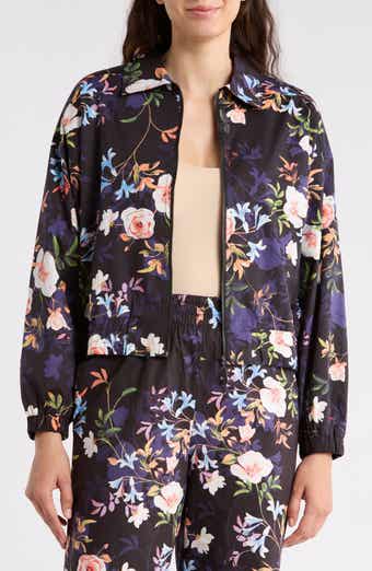 Nicole Miller Adley Floral Stretch Cotton Poplin Jacket