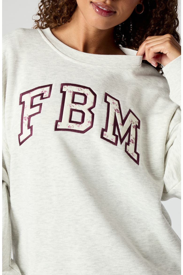 Graphic Oversized Sweatshirt, Alternate, color, HEATHER ICE