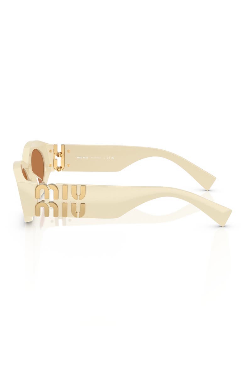 54mm Rectangular Sunglasses, Alternate, color, MILK / BROWN