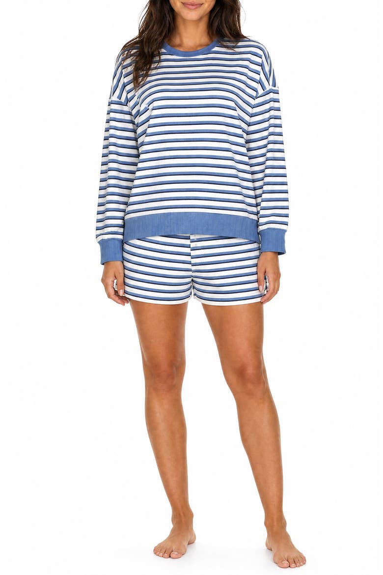 Breton Striped Pointelle Pajamas, Main, color, BRETON STRIPE BLUE AGRAVE
