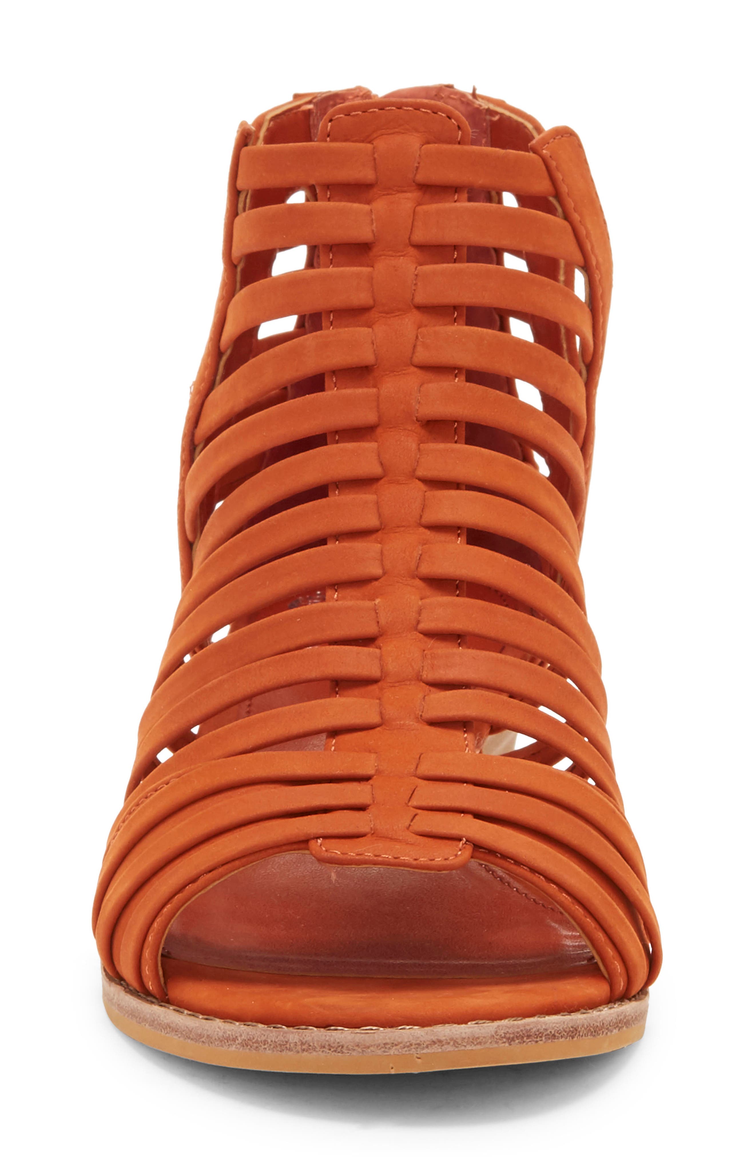 Revey Wedge Sandal, Alternate, color, DARK ORANGE NUBUCK LEATHER