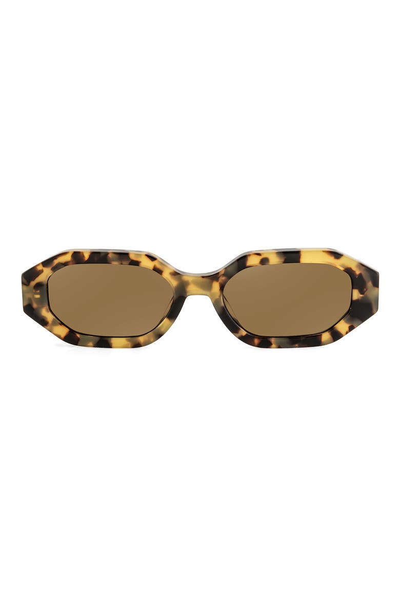 Mia 55mm Polarized Oval Sunglasses, Main, color, BROWN