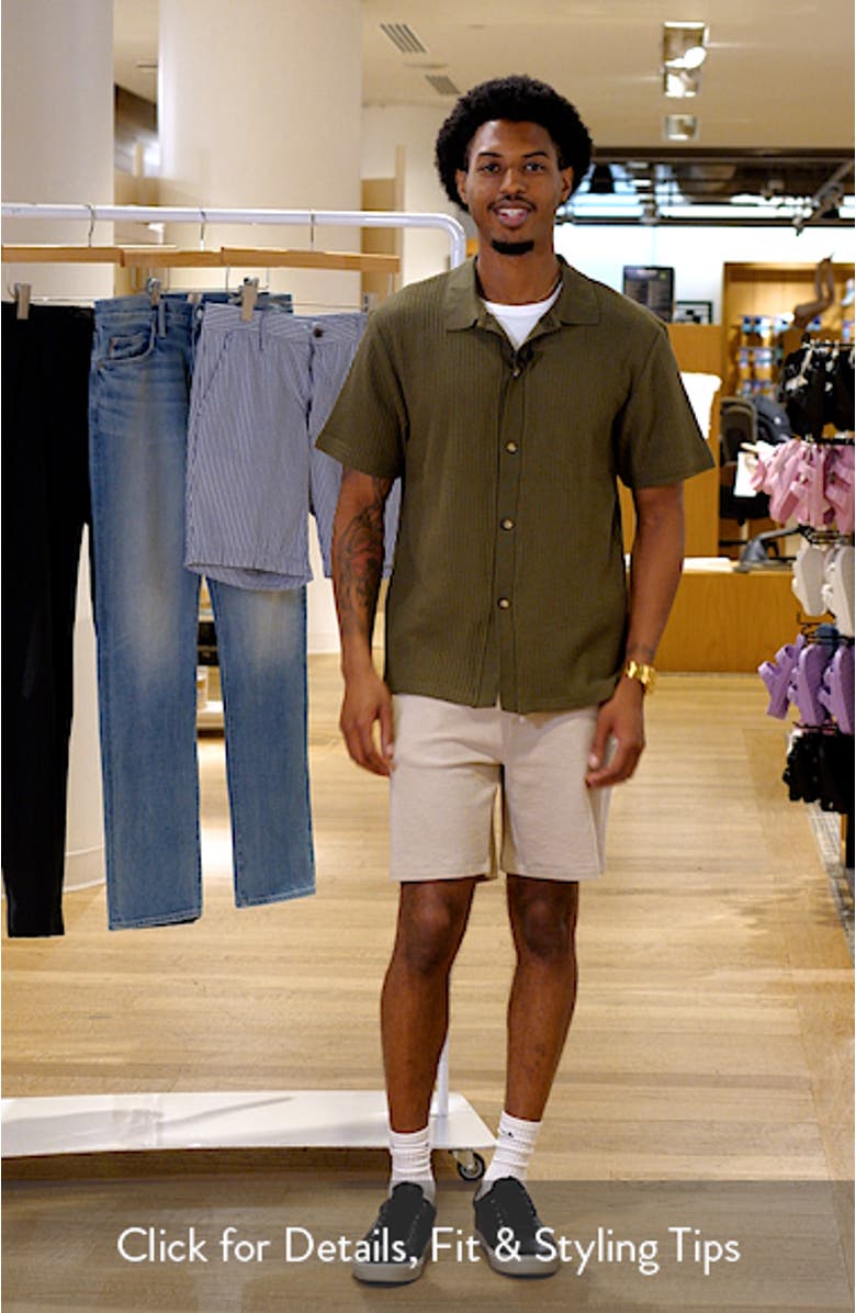 Axel Pointelle Short Sleeve Organic Cotton Button-Up Shirt, sales video thumbnail