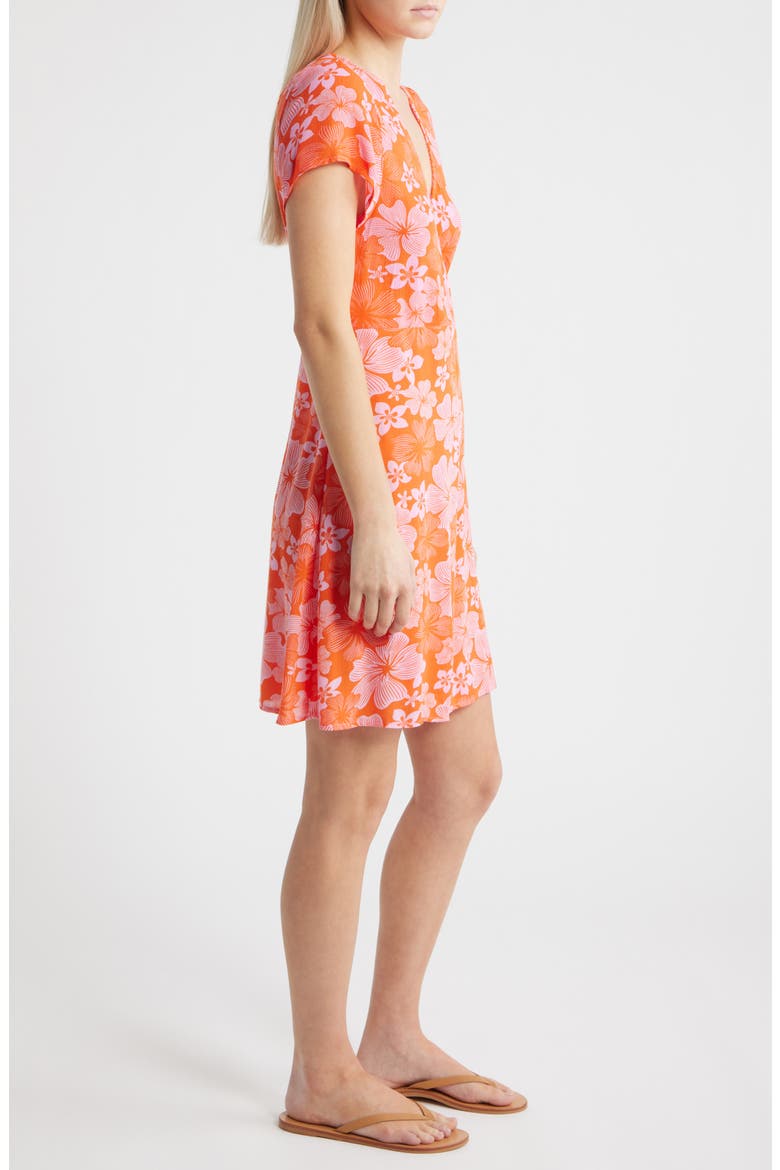 Aloha State Wrap Minidress, Alternate, color, RED