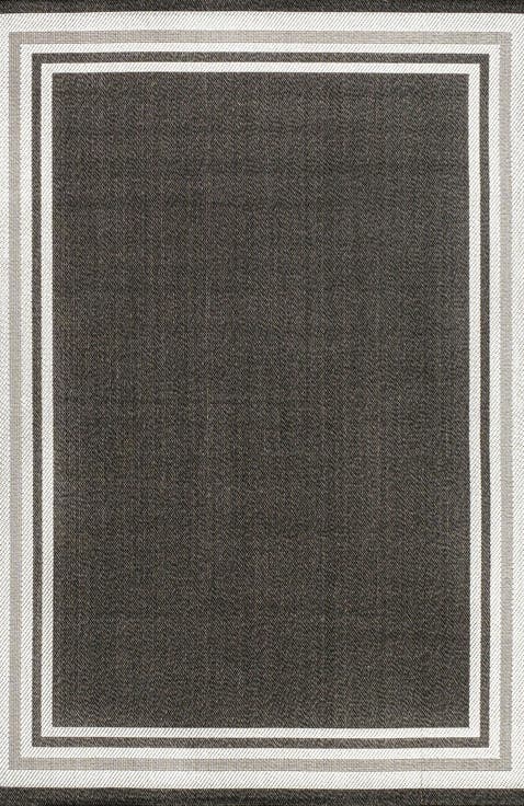 James Modern Border Stripe Indoor/Outdoor Area Rug