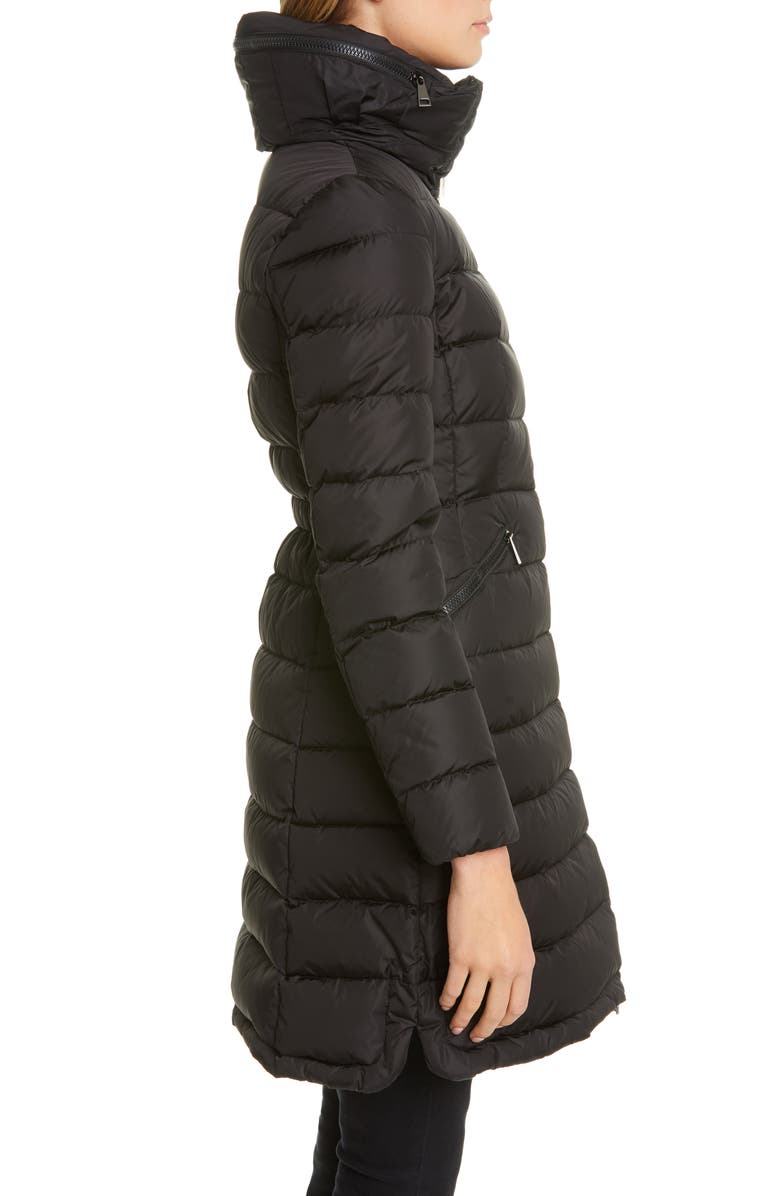 Moncler Flammette Water Repellent Long Hooded Down Coat, Alternate, color,