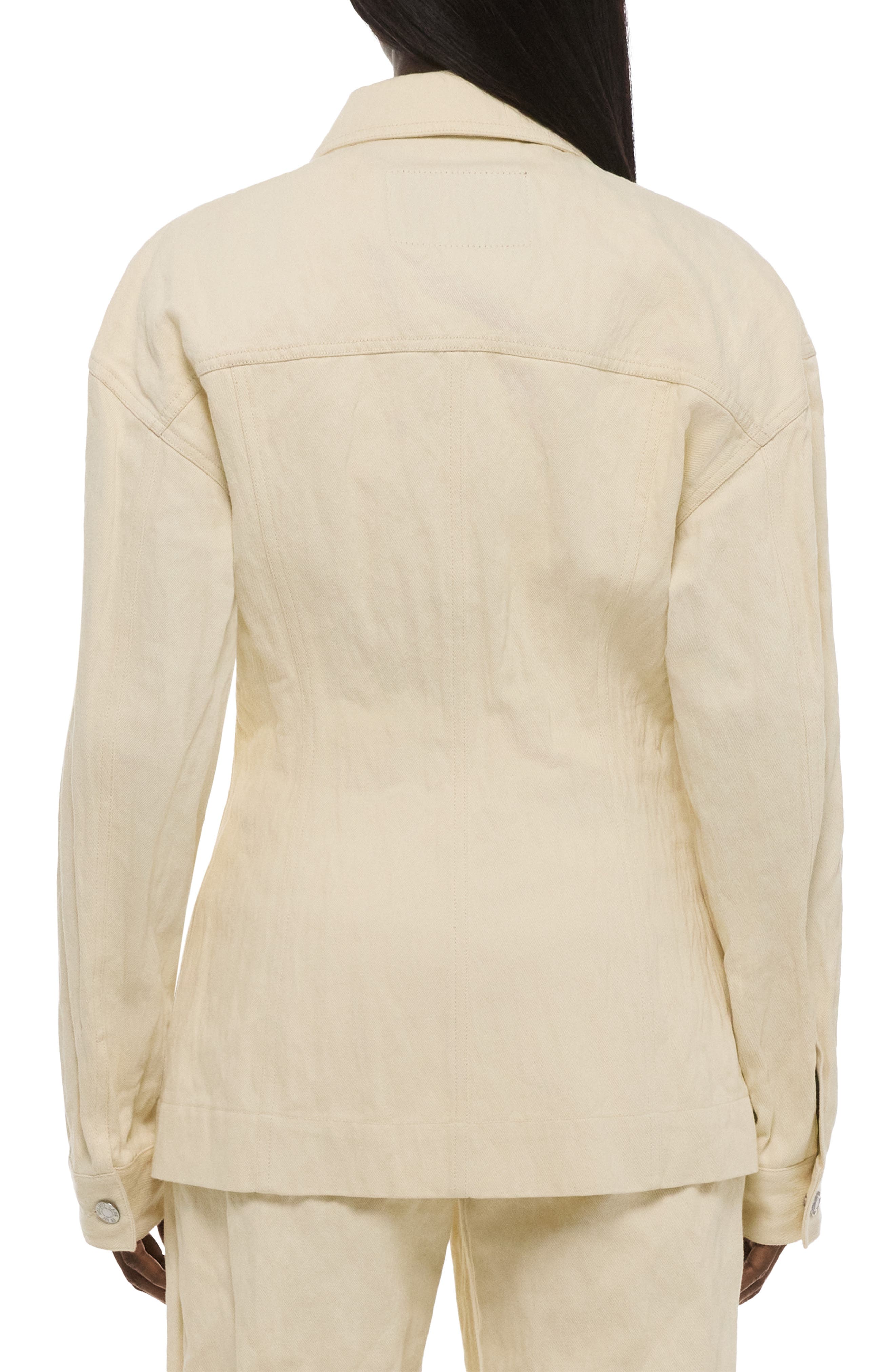 Metallic Crushable Crinkle Denim Jacket - image 2