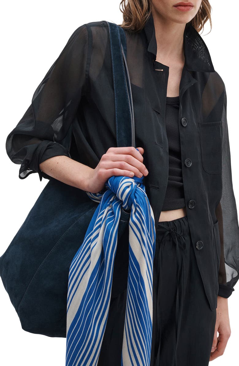rag & bone Jolene Organza Chore Jacket, Alternate, color, Black