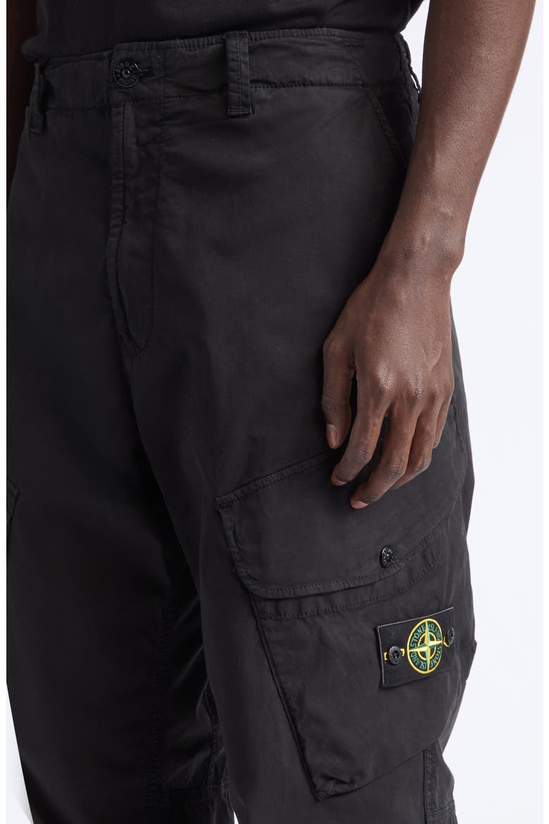 Garment Dye Stretch Twill Cargo Pants, Alternate, color, V0029 BLACK