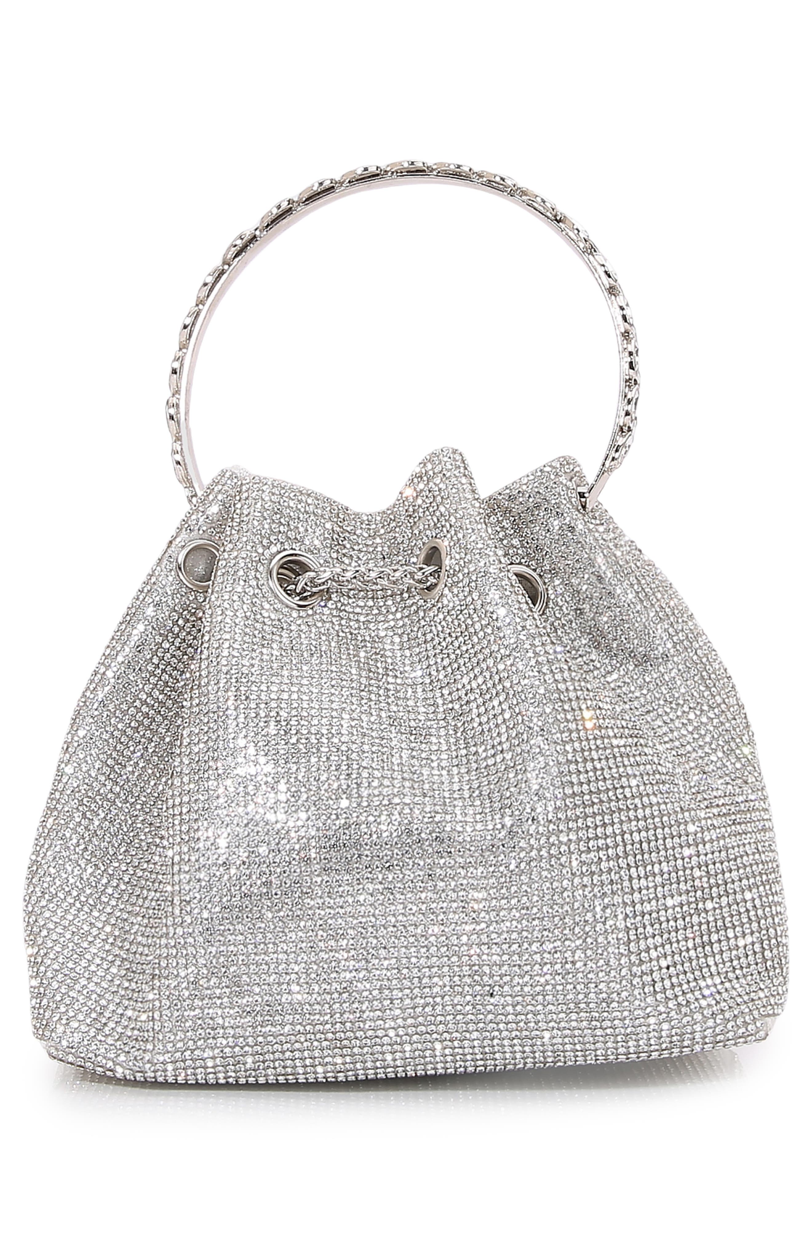 BERNESS Crystal Ring Handle Bag, Alternate, color, Silver
