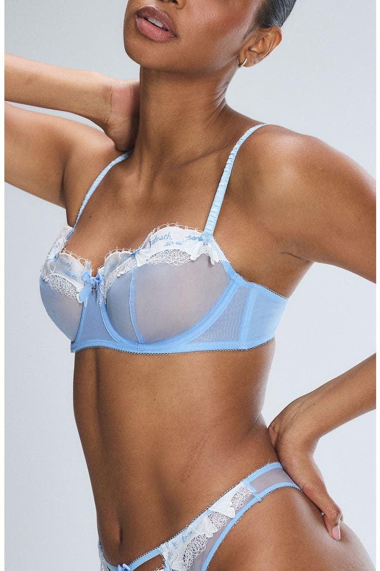 Take a Vow Unlined Balconette Bra, Alternate, color, ENDLESS BLUE