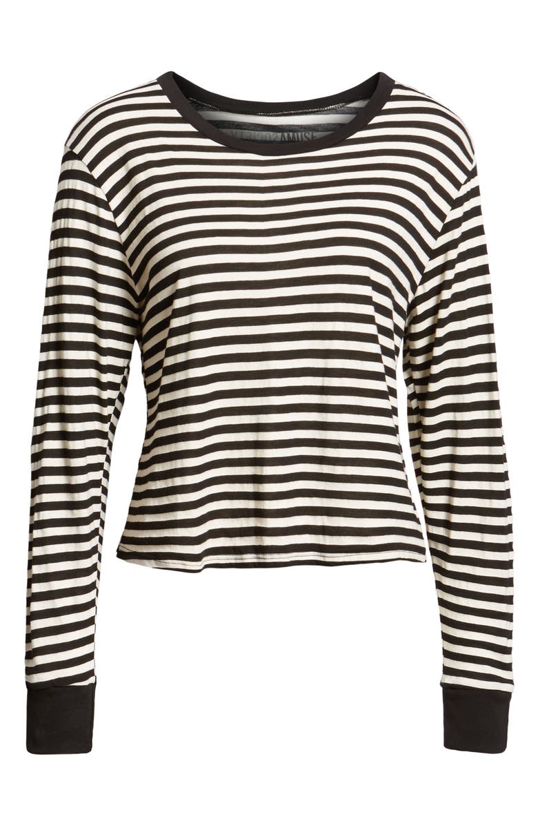 Amuse Society Honey Stripe Cotton Crop Top, Alternate, color, 