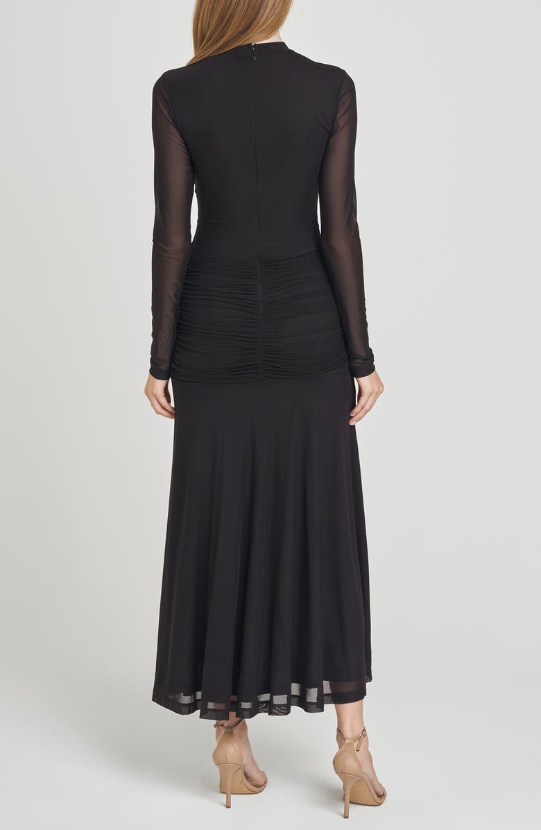 WAYF Selene Ruched Long Sleeve Dress, Alternate, color, Black