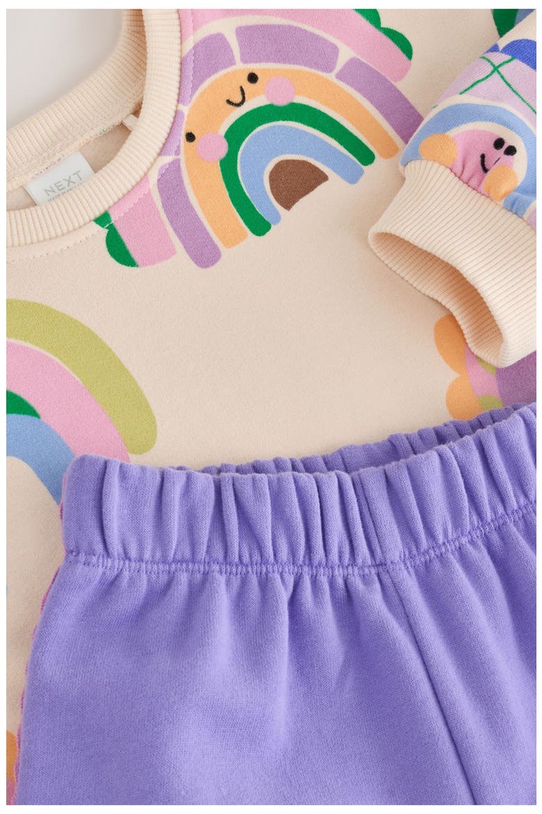 Kids' Rainbow Sweatshirt & Sweatpants Set, Alternate, color, PURPLE