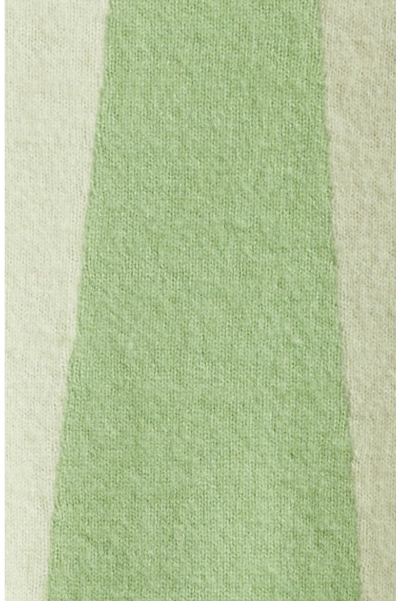Mini Sunray Stripe Cashmere Crewneck Sweater, Alternate, color, GREEN/ PASTEL GREEN