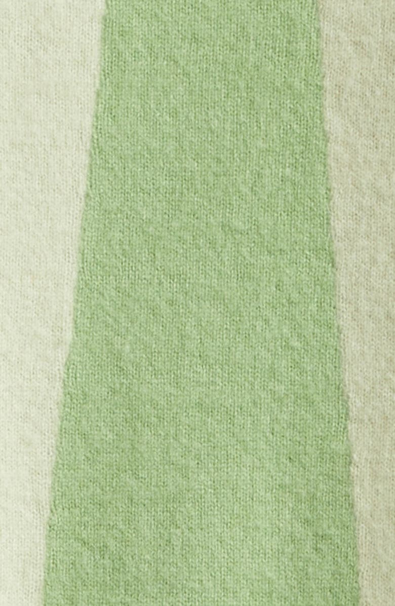 FRENCKENBERGER Mini Sunray Stripe Cashmere Crewneck Sweater, Alternate, color, Green/ Pastel Green