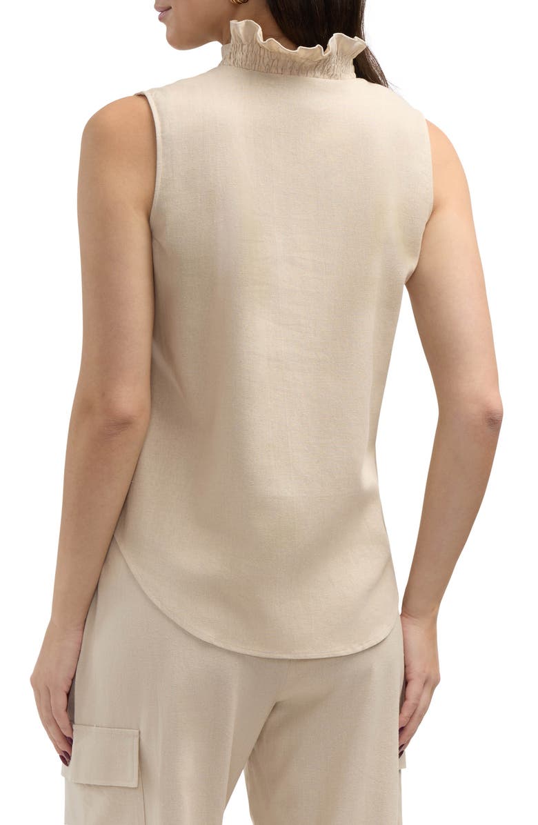 Ellen Tracy Ruffle Sleeveless Button-Up Shirt, Alternate, color,