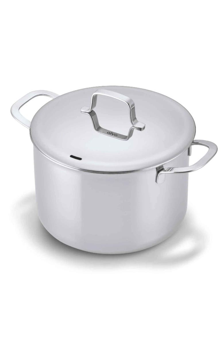 Alva Maestro stainless steel stockpot, Main, color, Silver 8Qt