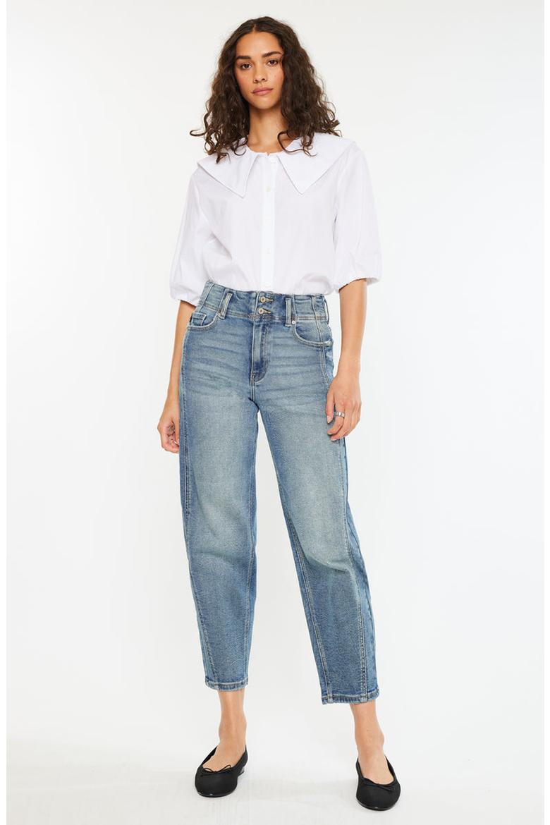 Jane Ultra High Rise Slim Barrel Jeans, Alternate, color, Medium Wash