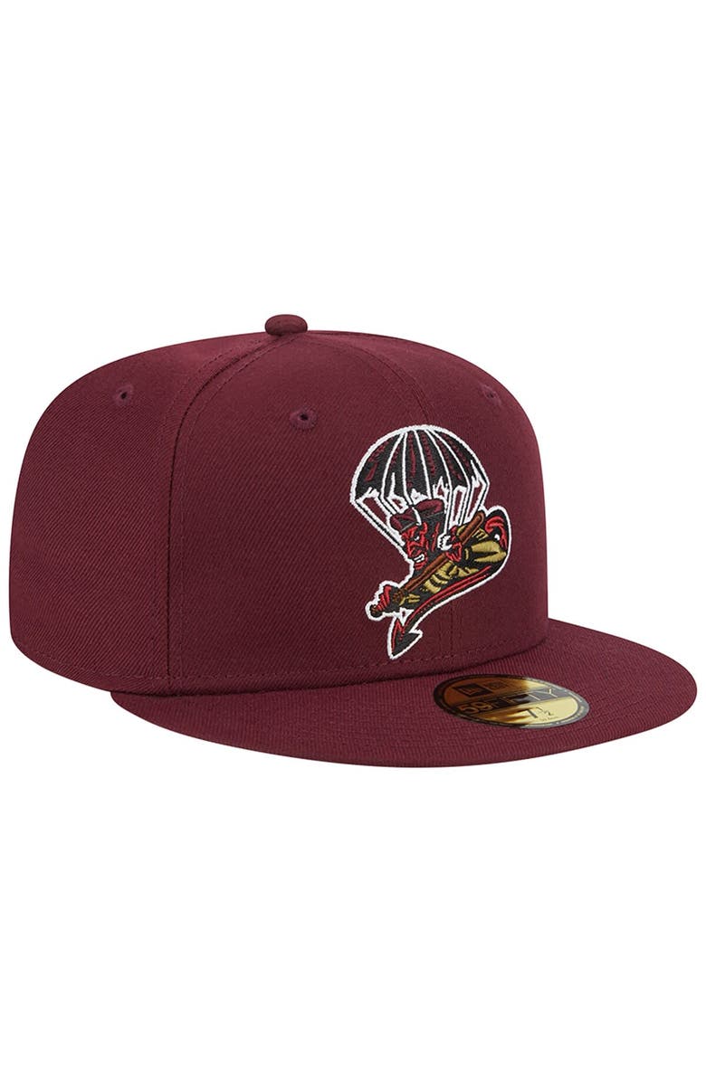 New Era Men's New Era Maroon Fayetteville Woodpeckers Theme Nights Eighty Deuces 59FIFTY Fitted Hat, Alternate, color, 