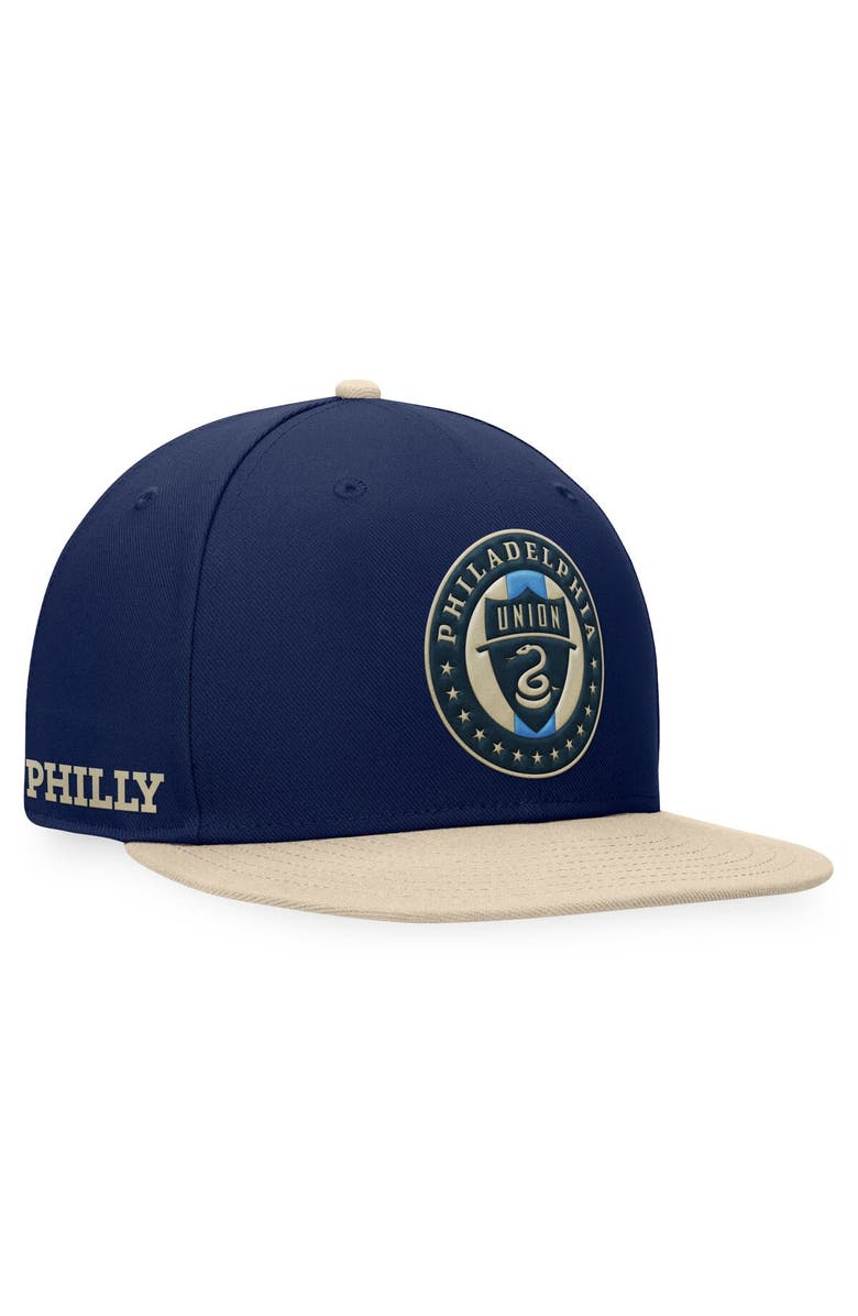 FANATICS Men's Fanatics Branded Navy/Gold Philadelphia Union Downtown Snapback Hat, Main, color, 