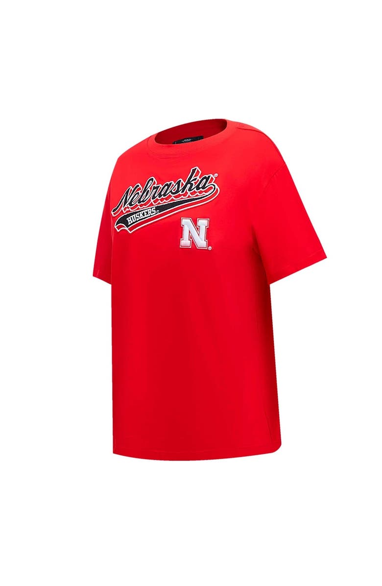 PRO STANDARD Women's Pro Standard Scarlet Nebraska Huskers Script Tail Oversized Boyfriend T-Shirt, Alternate, color, Scarlet