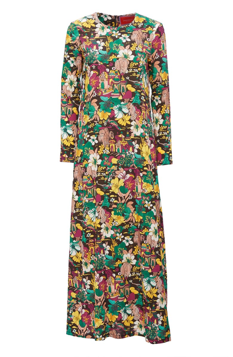 La DoubleJ Long Sleeve Swing Dress, Alternate, color, Temples Multicolor