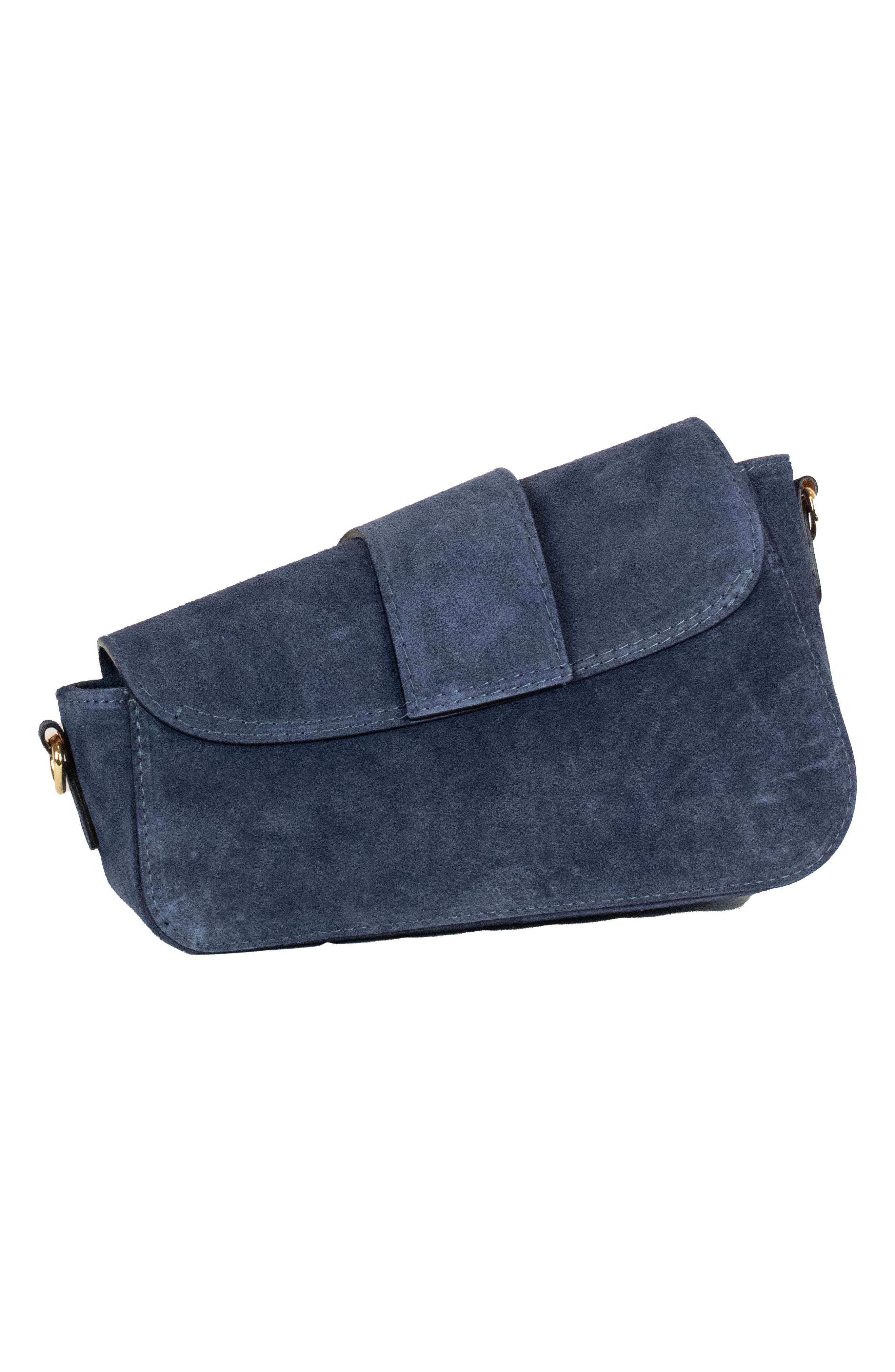 Persaman New York Cleo Suede Shoulder Bag, Alternate, color, Navy