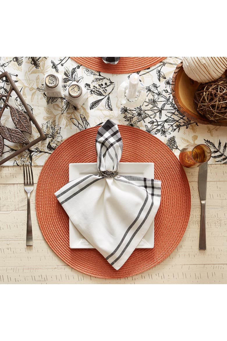 Round PP Woven Placemat Set/6, 15" Dia, Alternate, color, Spice