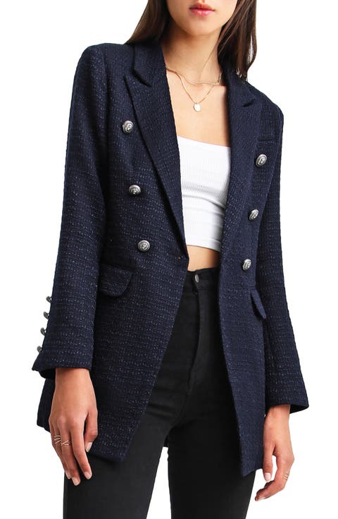 Princess Polly Textured Weave Blazer