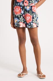 Ellen Tracy Floral Drawstring Shorts