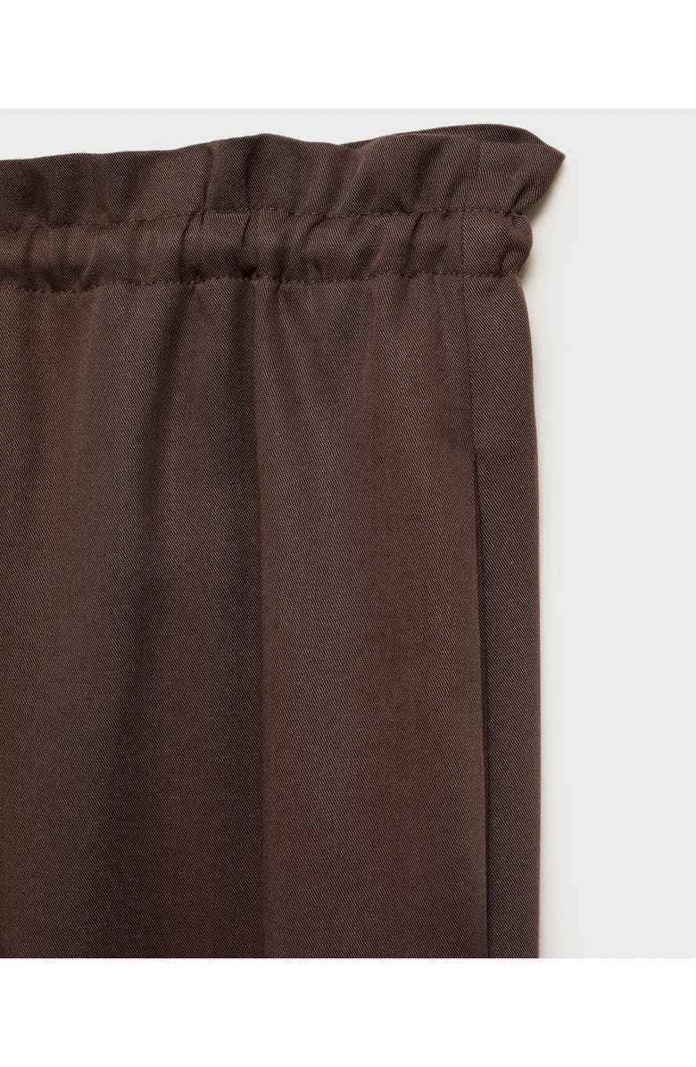 MANGO Drawstring Wide Leg Pants, Alternate, color, Chocolate