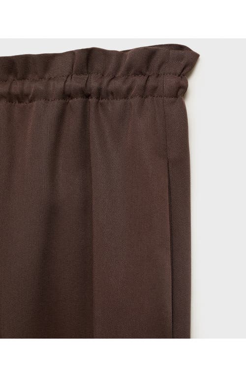 Mango Drawstring Wide Leg Pants In Brown