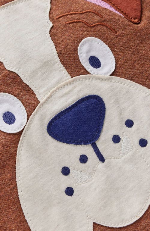 Boden Kids' Fun Appliqué Long Sleeve Cotton T-shirt In Brown