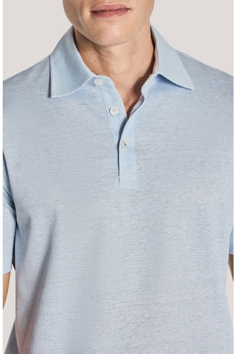 Davis Cotton & Linen Polo, Alternate, color, PALE BLUE