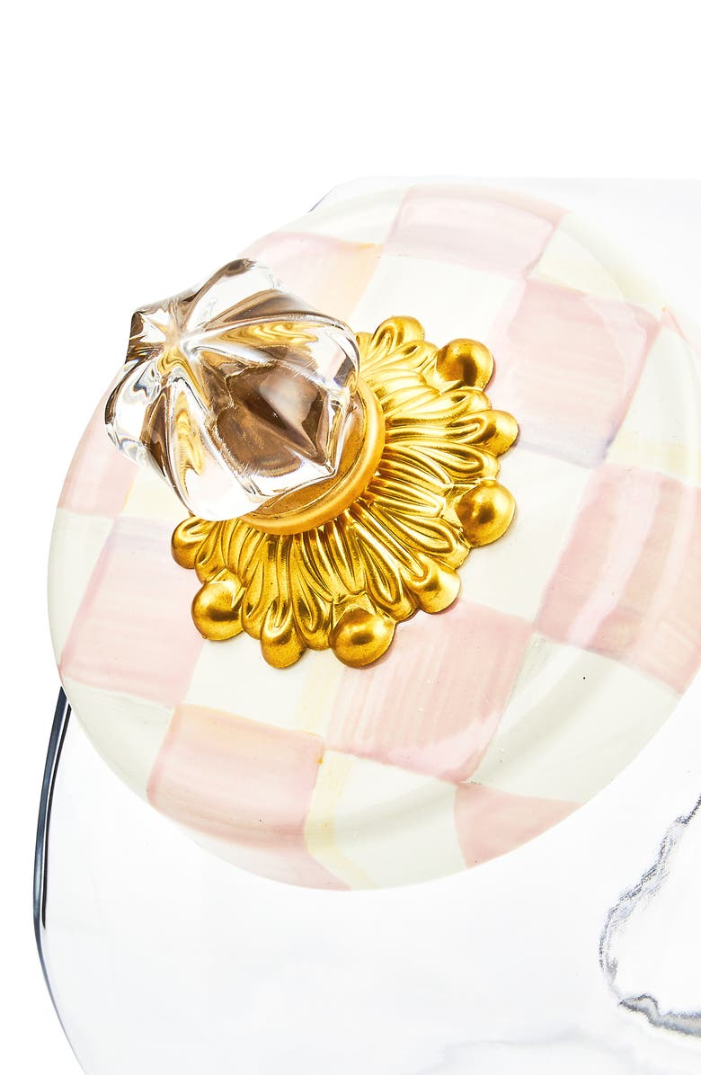 MACKENZIE CHILDS Cookie Jar with Rosy Check Enamel Lid, Alternate, color, Rosy