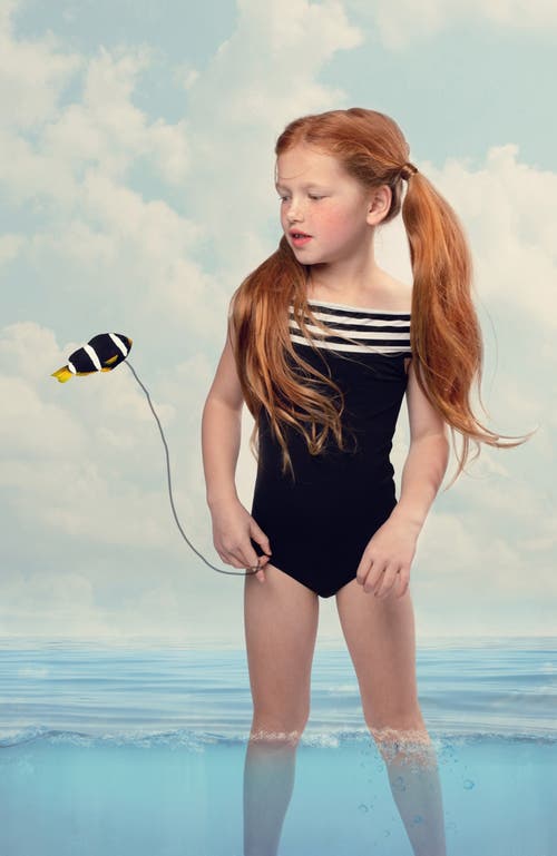 Nessi Byrd Striped Off-the-shoulder Ribbed One-piece Swimsuit, Little Kid-big Kid In Black