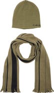 Calvin Klein Logo Beanie & Scarf Set