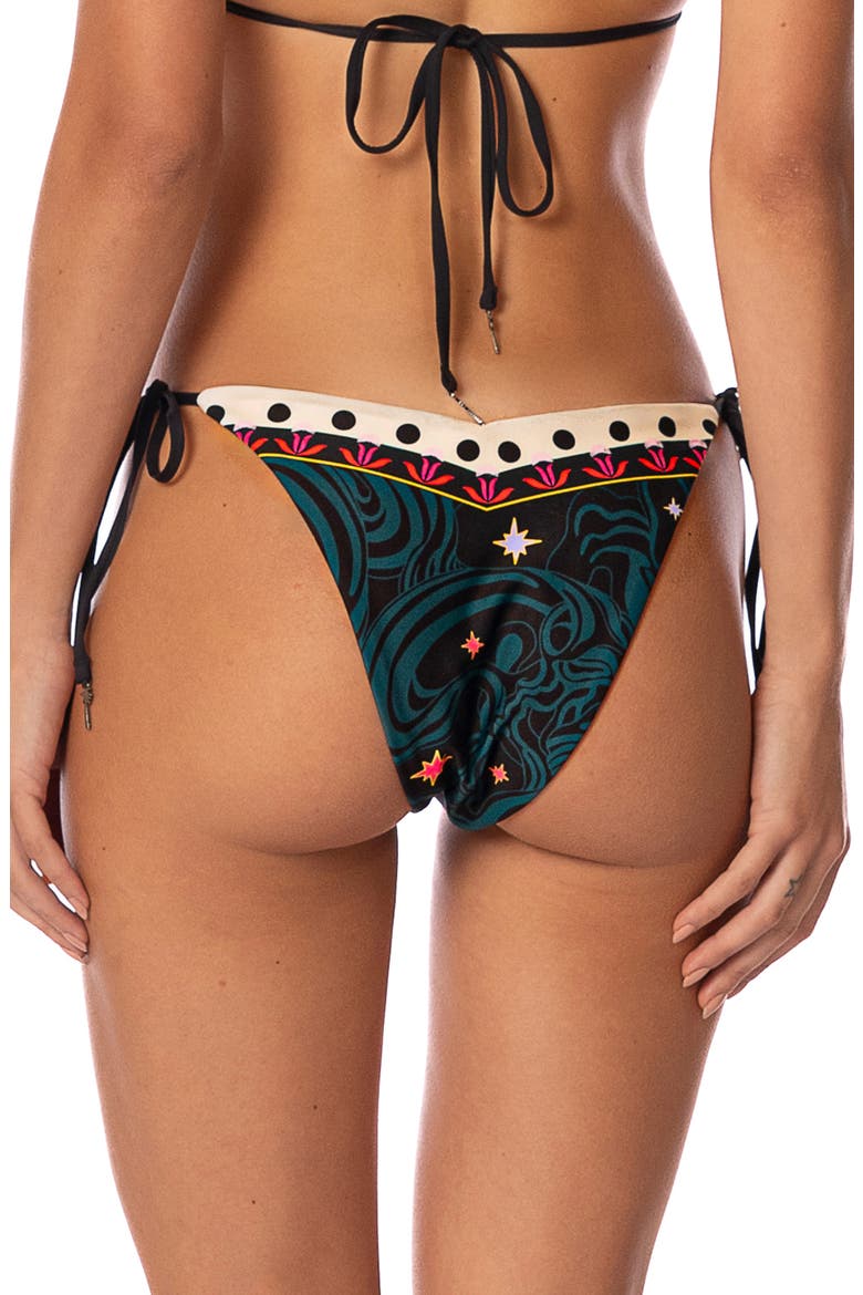 Flamingo Night Sunshine Bikini Bottoms, Alternate, color, BLACK MULTI