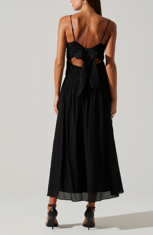 Astr The Label Andrina Shirred Maxi Sundress In Black