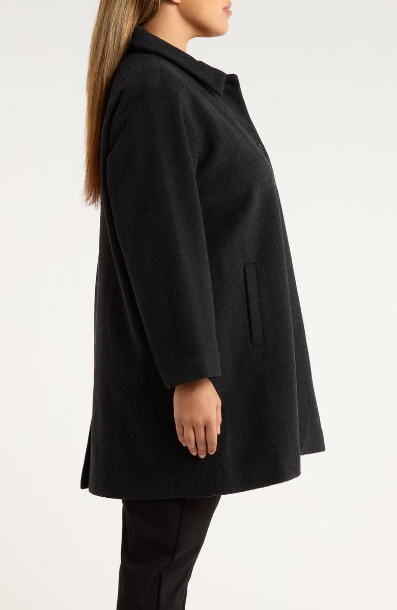 Eileen Fisher Herringbone Wool Coat, Alternate, color, Charcoal