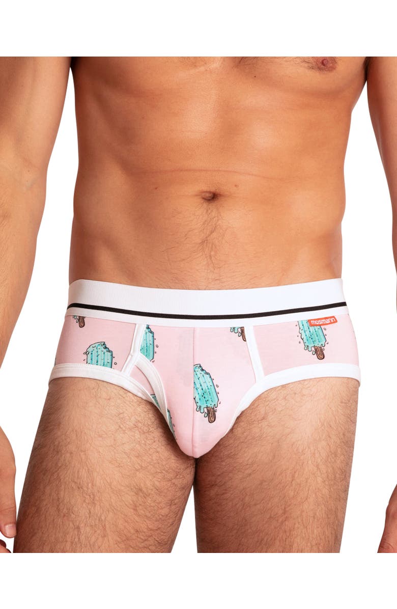 Mosmann Australia Men's Briefs, Main, color, Pink Print