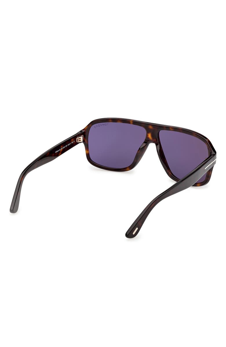 TOM FORD William 0-2 63mm Oversize Navigator Sunglasses, Alternate, color, Dark Havana / Blue
