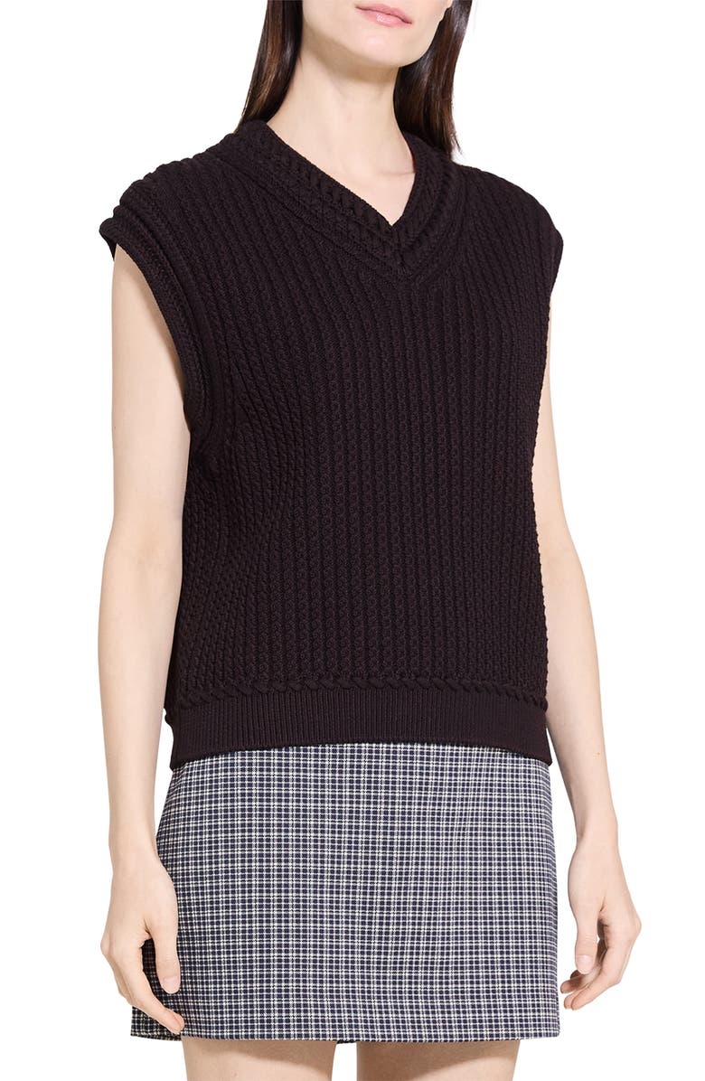 Theory Cable Stitch Sweater Vest, Alternate, color, 