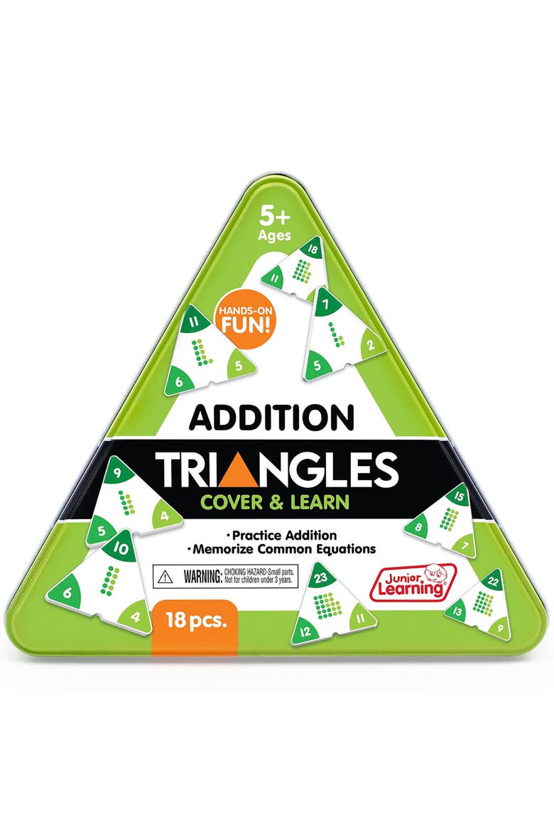 Addition Triangles,- Cover & Learn, Memorize Equations, Alternate, color, Multicolored