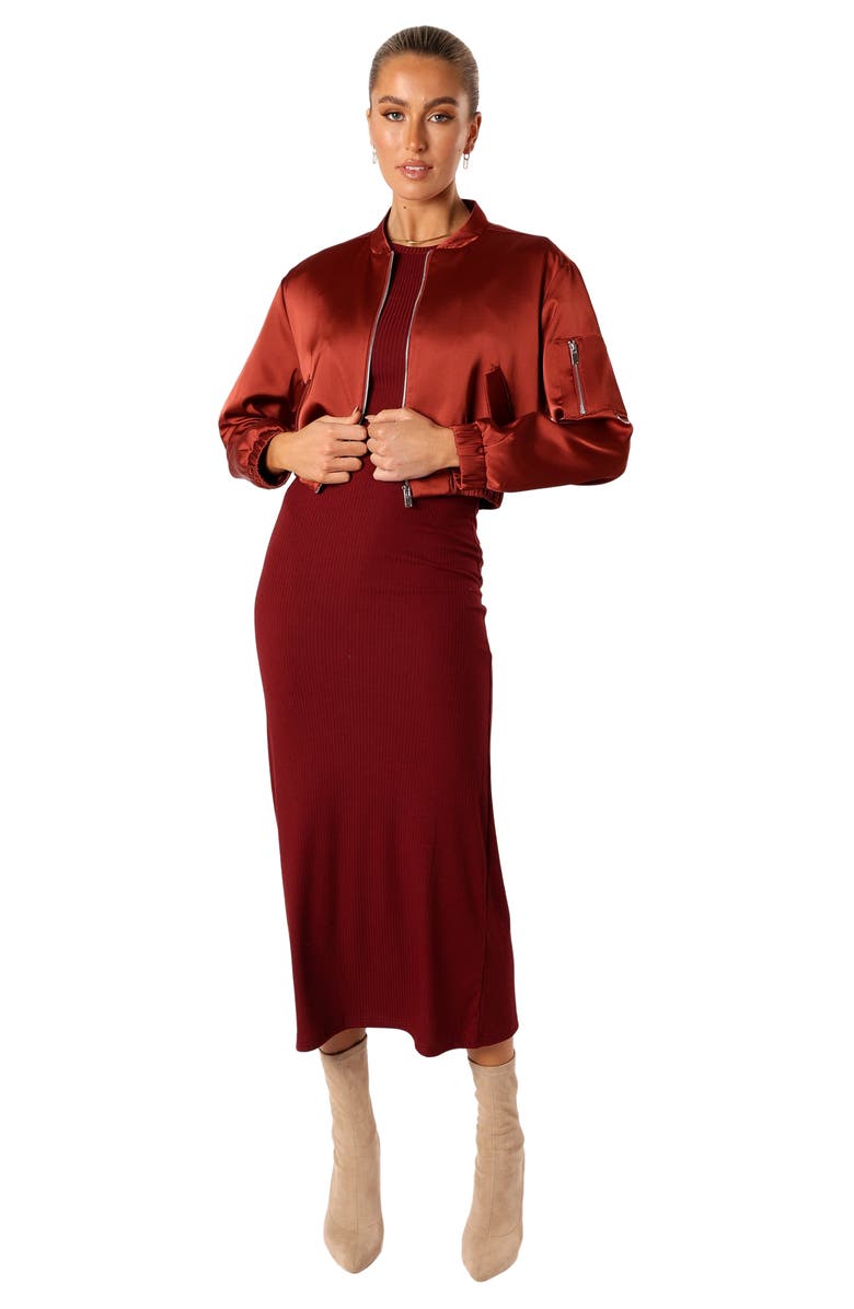 Petal & Pup Kyra Satin Bomber Jacket, Alternate, color,