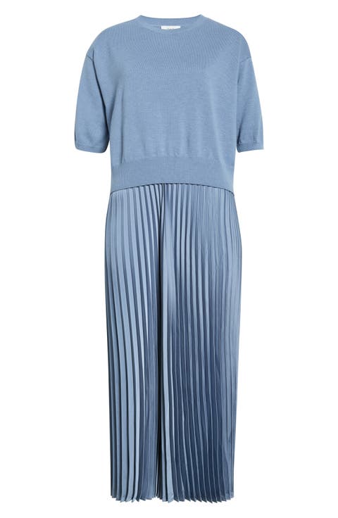 Sweater & Pleated Skirt Two-Piece Set