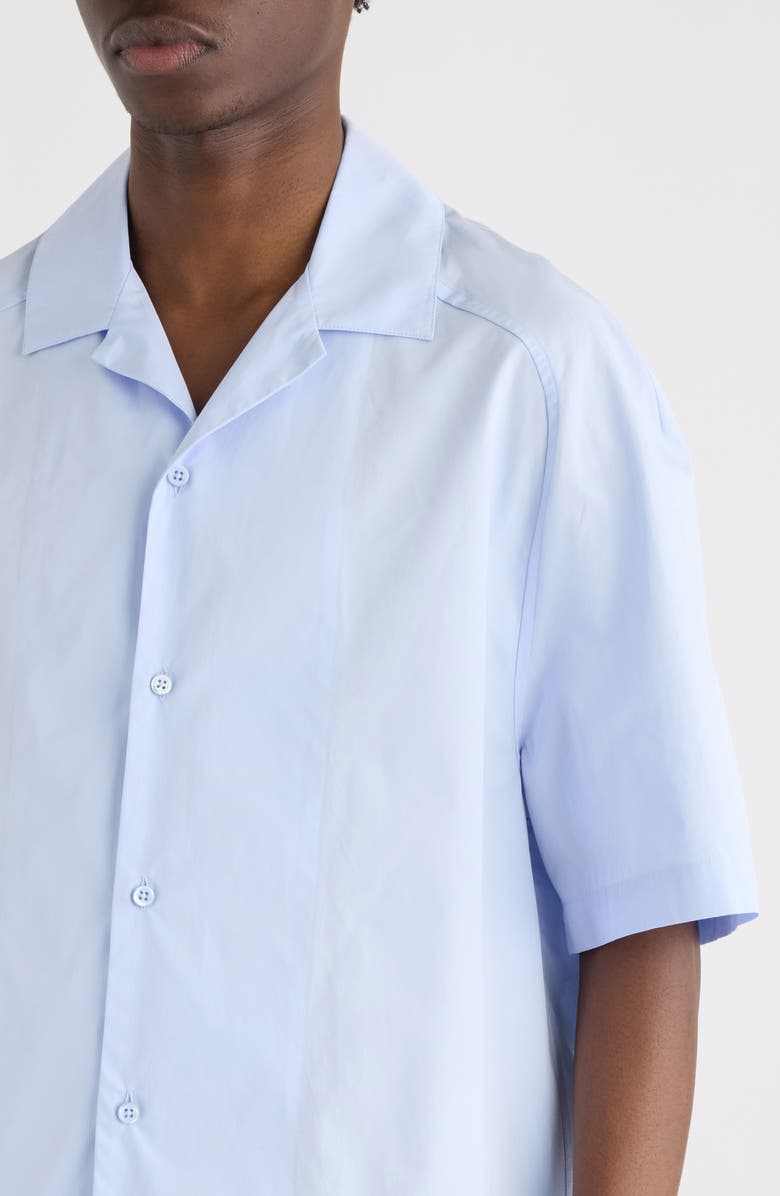 Jacquemus La Chemise Fonccio Embroidered Camp Shirt, Alternate, color, J Signature Blue Embroide