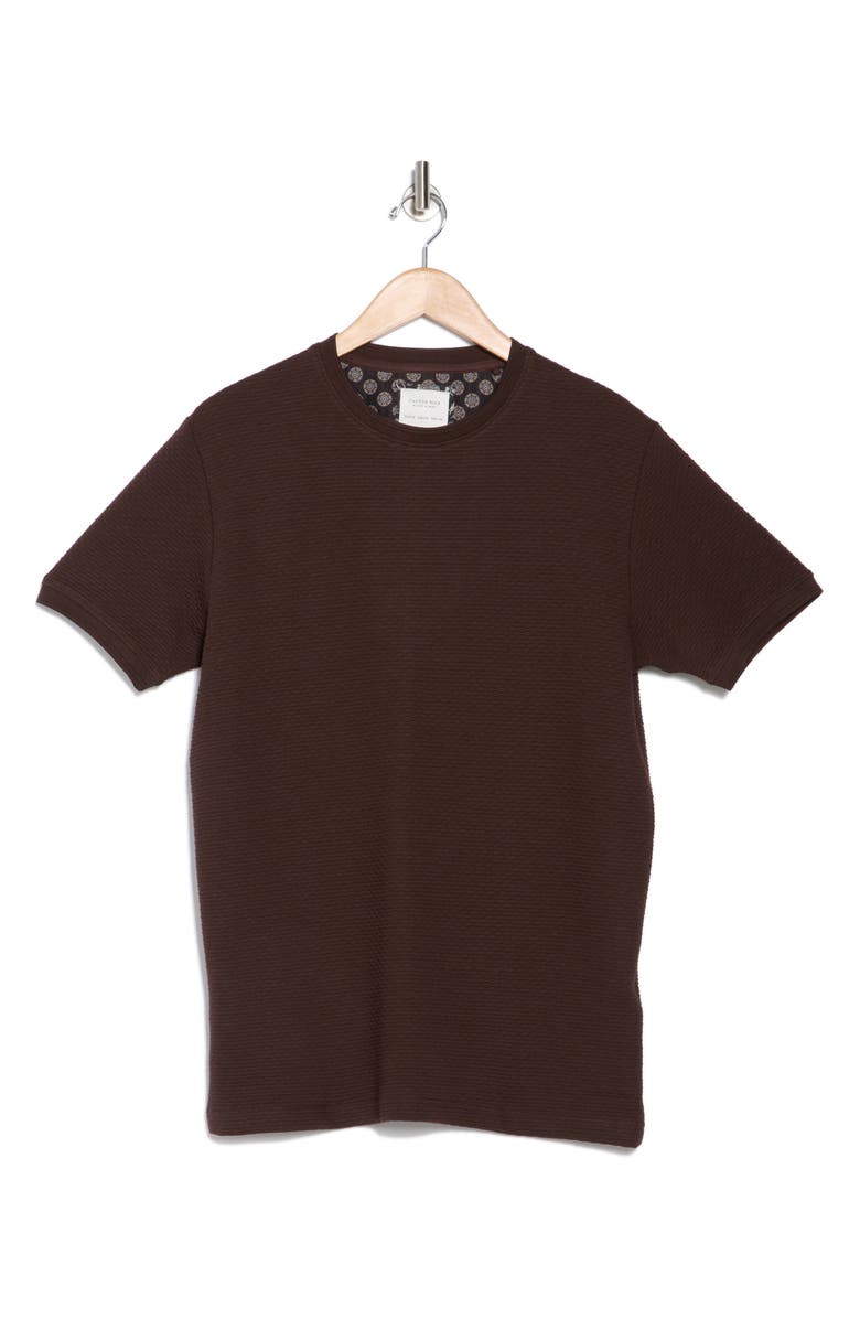 DENIM AND FLOWER Textured Crewneck T-Shirt, Alternate, color, Brown